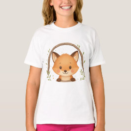 Adorable Fox Peek Tee for Kids – Cute Forest Style