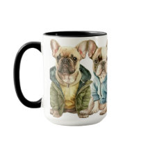 ADORABLE FRANSK BULLDOGS with SWEATERS