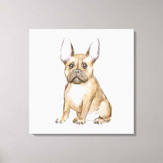 Adorable french bulldog puppy canvastryck (Framsida)