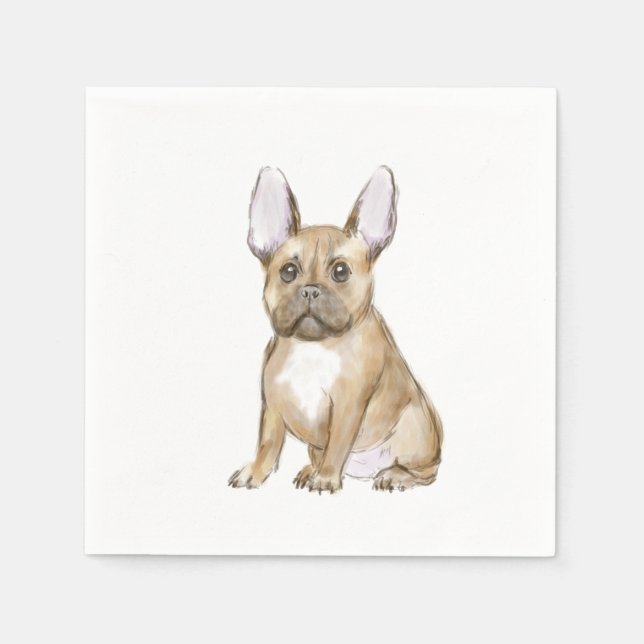 Adorable french bulldog puppy pappersservett (Framsidan)