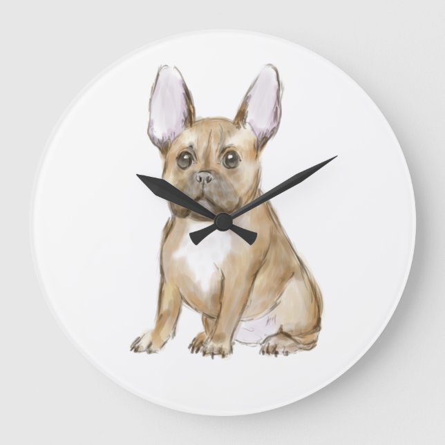 Adorable french bulldog puppy stor klocka (Framsida)
