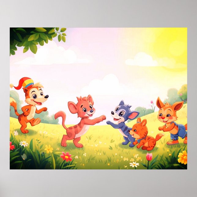 Adorable Furry Animals for Your Little Ones Wall  Poster (Framsidan)