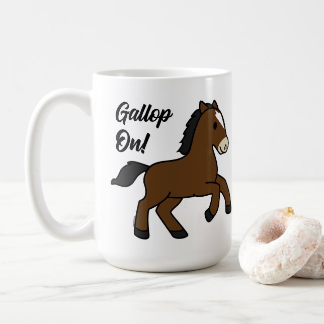 Adorable Gallop On! Happy Foal Kawaii Horse Design Kaffemugg (Med munk)