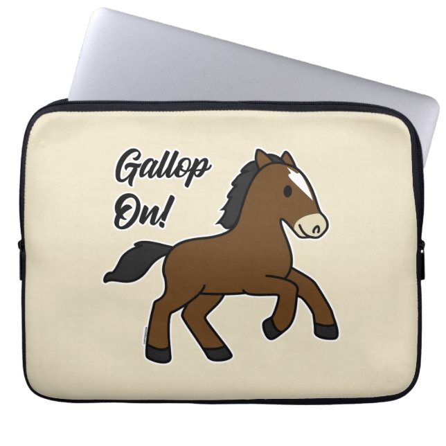 Adorable Gallop On! Happy Foal Kawaii Horse Design Laptop Fodral (Framsidan)
