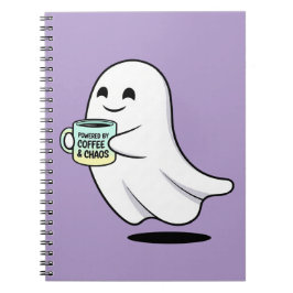 Adorable Ghost Cute Halloween Illustration Anteckningsbok