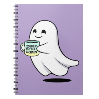Adorable Ghost Cute Halloween Illustration Anteckningsbok