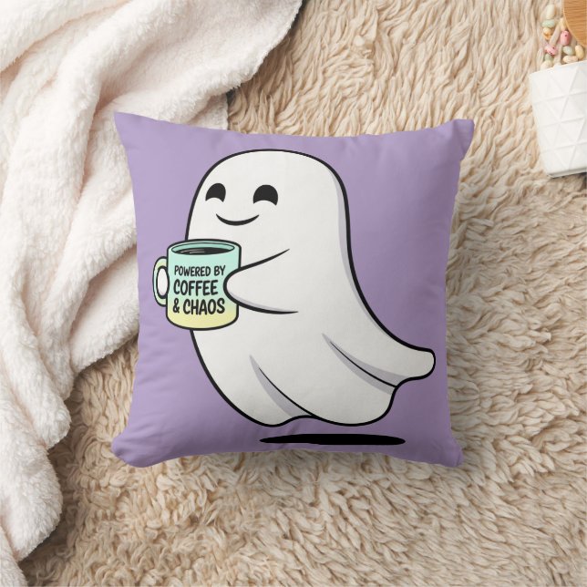 Adorable Ghost Cute Halloween Illustration Kudde (Filt)