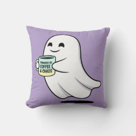 Adorable Ghost Cute Halloween Illustration Kudde