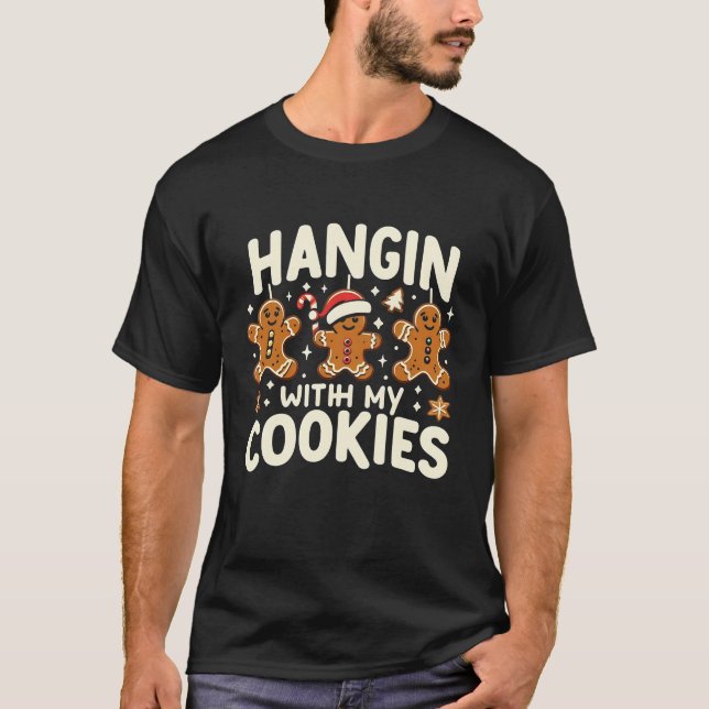Adorable Gingerbread Christmas Graphic Holiday Fun T Shirt (Framsida)