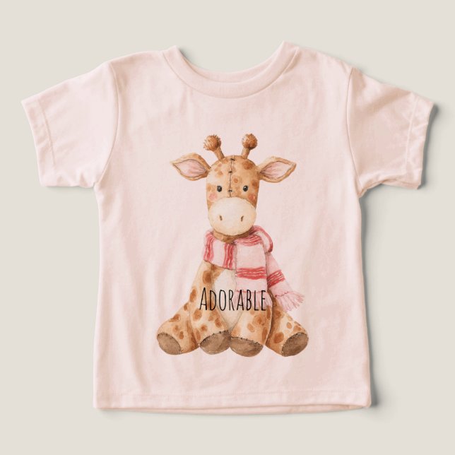 Adorable Giraffe Animal T Shirt (Design Framsida)