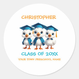 Adorable Goose Pre K Preschool Runt Klistermärke