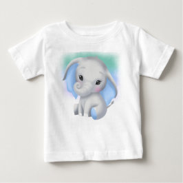 ADORABLE GRÅTT ELEFANT MED BLUE ÖRON T SHIRT