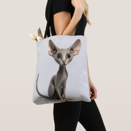 ADORABLE GRÅTT HAIRLESS SPHYNX CAT TYGKASSE