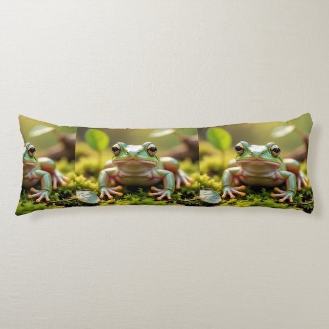 Adorable Green Frog Body Pillow Kroppskudde (Framsidan)
