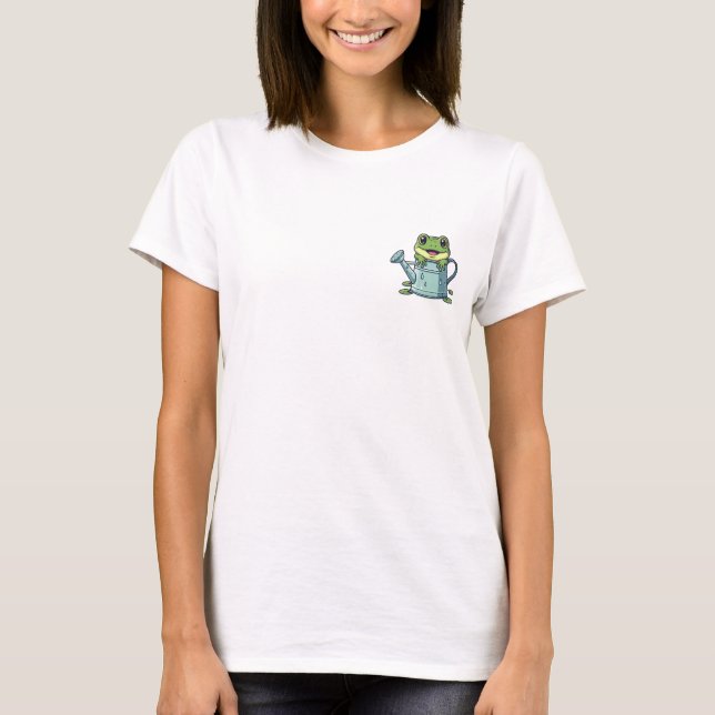 Adorable Green Frog Peeking Out T Shirt (Framsida)