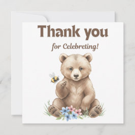 Adorable,  grizzly bear cub  Baby Shower  Tack Kort