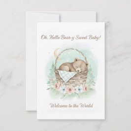 Adorable,  grizzly bear cub  Baby Shower  Tack Kort