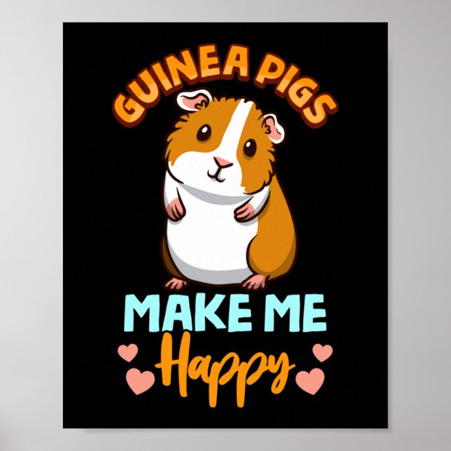 Adorable Guinea Pigs Make Me Happy Poster (Framsidan)