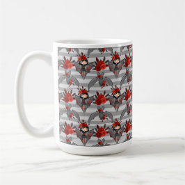 ADORABLE HALLOWEEN BLACK BATGIRL with RED FLOWERS Kaffemugg