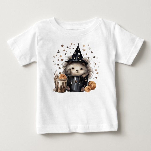 ADORABLE HALLOWEEN HEDGEHOG IN A BUCKET T SHIRT (Framsida)