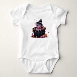 ADORABLE HALLOWEEN PIGLET IN A BUCKET T SHIRT