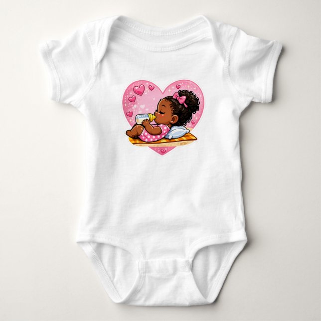 Adorable Heart Design Baby Outfit T Shirt (Framsida)