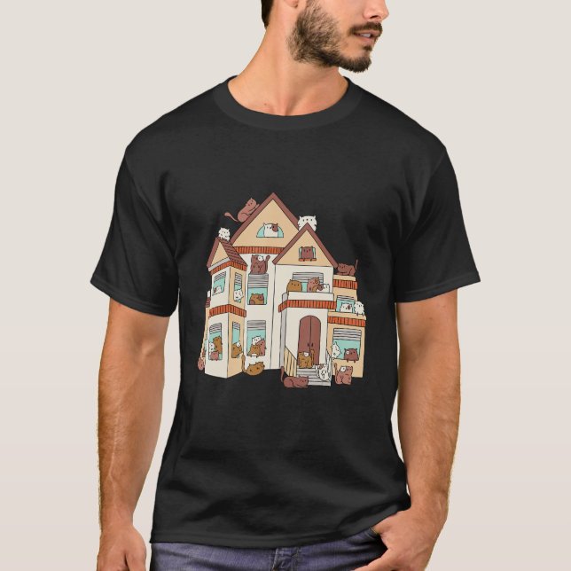 Adorable House Cats in Cute Poses Cat  Cute Cats T Shirt (Framsida)