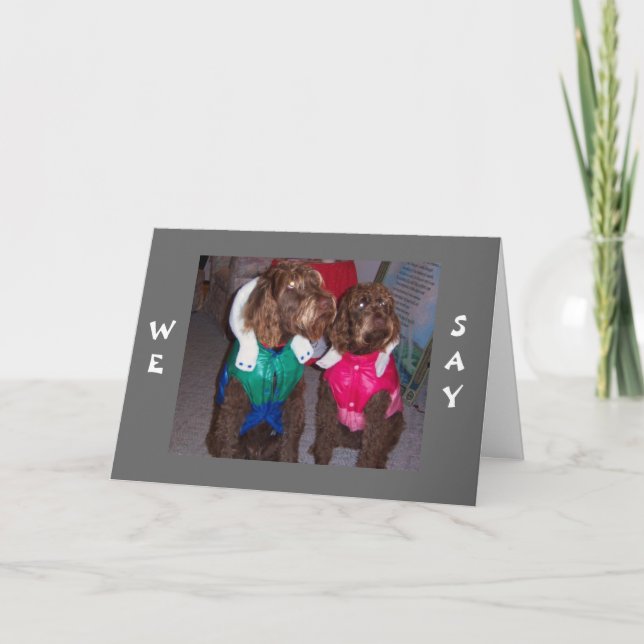 ADORABLE HUNDAR SAY ARF ARF (GOD JUL) HELGKORT (Framsida)