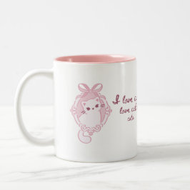 Adorable "I Love Cats" Soft Två-Tonad Mugg