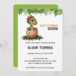 Adorable Kawaii Baby Dinosaur Hatching Inbjudningar