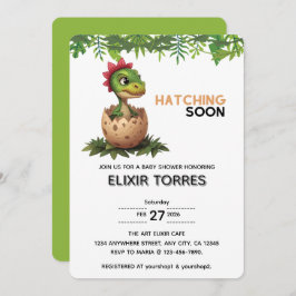 Adorable Kawaii Baby Dinosaur Hatching Inbjudningar