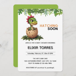 Adorable Kawaii Baby Dinosaur Hatching Inbjudningar