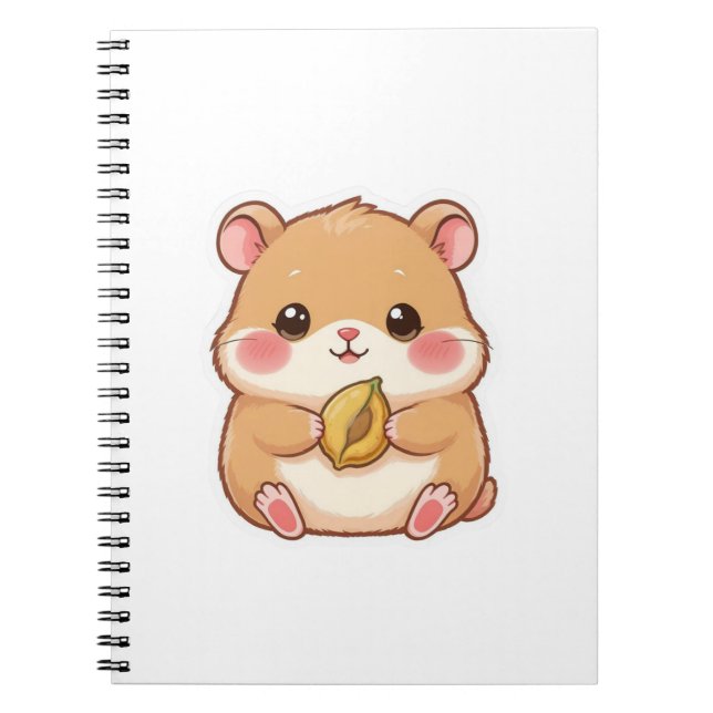 Adorable Kawaii Chibi Hamster Anteckningsbok (Framsidan)