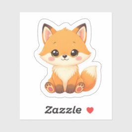 Adorable Kawaii Fluffy Fox Klistermärken