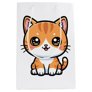 Adorable Kawaii Ginger Cat Cartoon Character