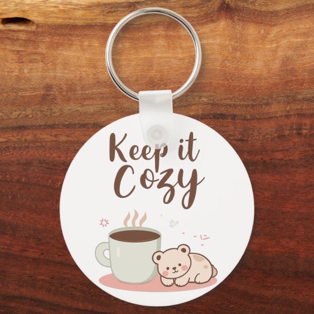 Adorable "Keep it Cozy" Winter Graphic Nyckelring (Framsida)