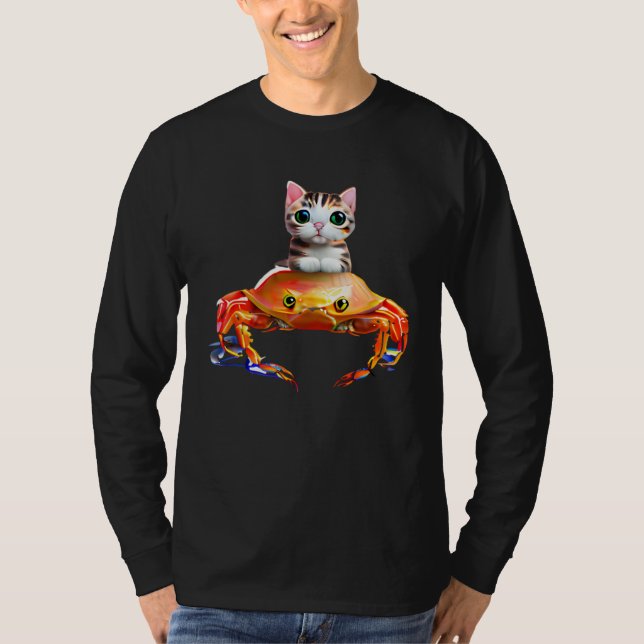 Adorable Kitten and Giant Crab  1 T Shirt (Framsida)