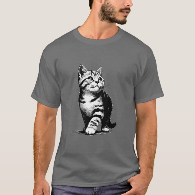 Adorable Kitten Pawsitively Charming Pet Lover T Shirt (Framsida)