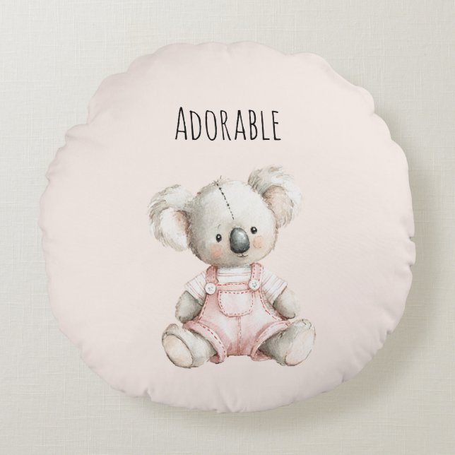 Adorable Koala Bear Animal Rund Kudde (Framsidan)