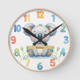 Adorable Koala Wall Clock Rund Klocka