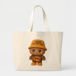 Adorable "Less But Better" Bear Eco-Friendly Tote Jumbo Tygkasse