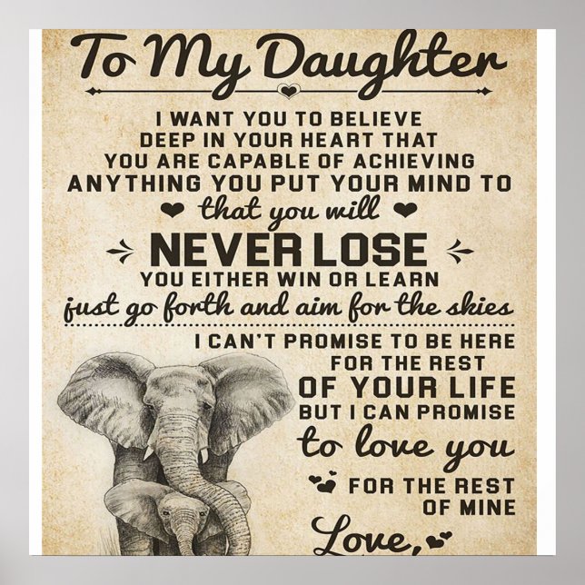 Adorable Letter To Daughter | Lovely Gift Poster (Framsidan)