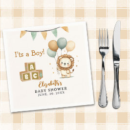Adorable Lion Baby Shower Boy Pappersservett