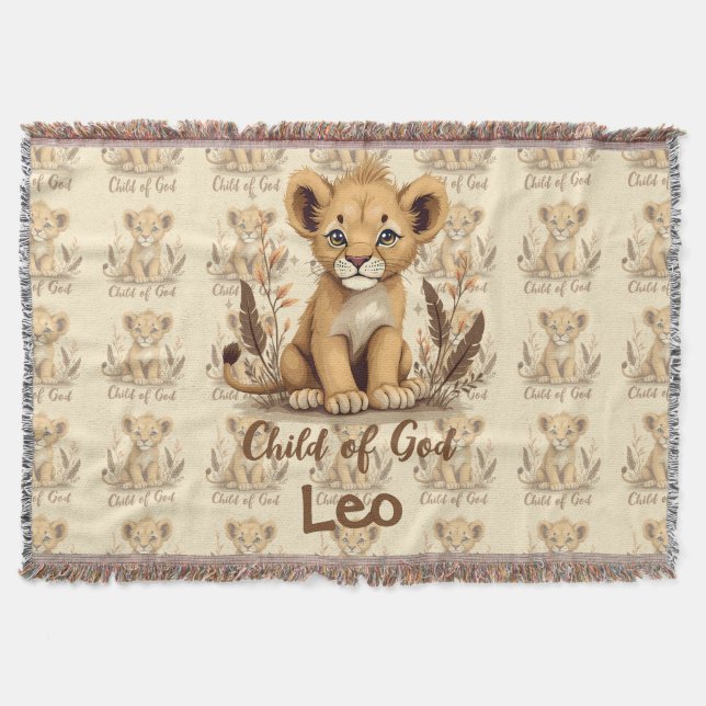 Adorable Lion Cub Christian Art Faith Quote Filt (Framsidan)