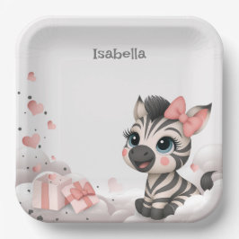 Adorable little cartoon zebra 