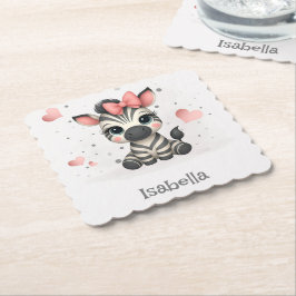 Adorable little cartoon zebra underlägg papper