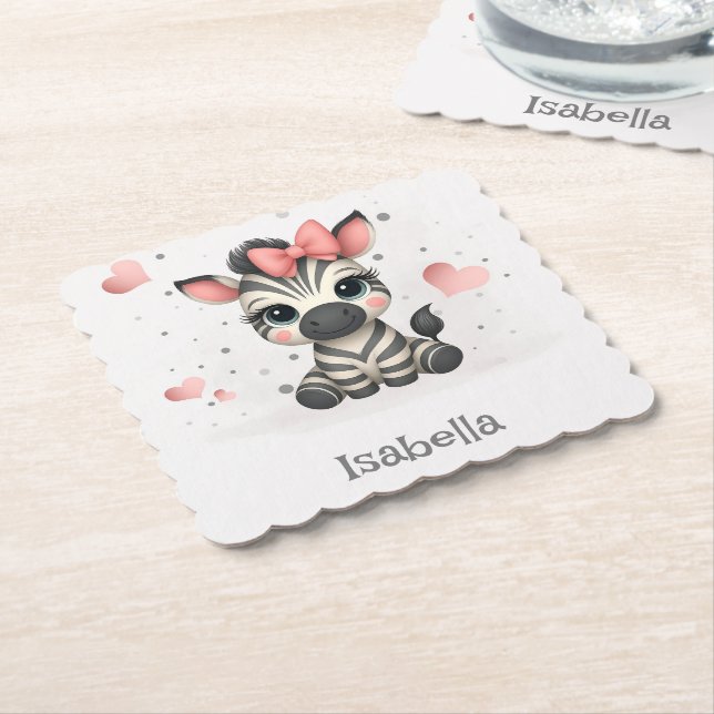 Adorable little cartoon zebra  underlägg papper (Vinklad)