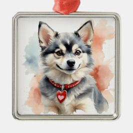 ADORABLE LITTLE FLUFFY KLEE KAI HUND JULGRANSPRYDNAD METALL