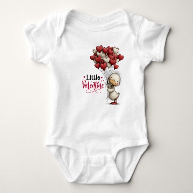 Adorable Little Valentine Baby Bodysuit - Cute T Shirt (Framsida)