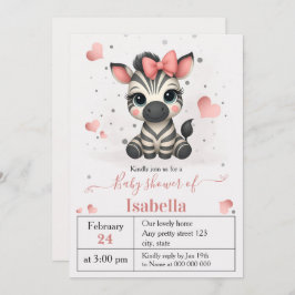 Adorable little zebra baby shower invitation inbjudningar